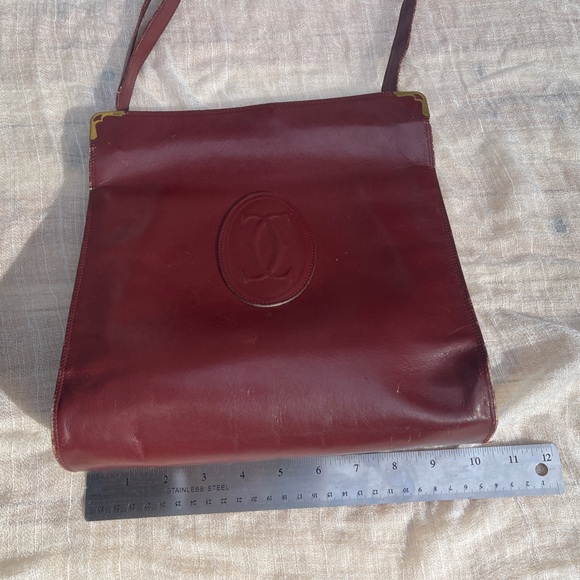 Must de Cartier Shoulder Bag Purse Crossbody Leather Authentic Vintage Clutch - Picture 7 of 15
